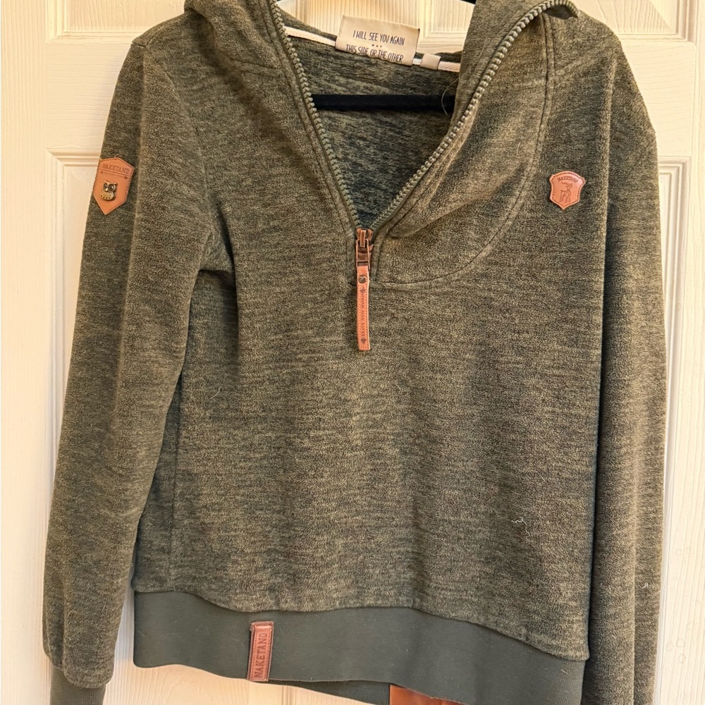 Olive Green Zip-Up Naketano Hoodie